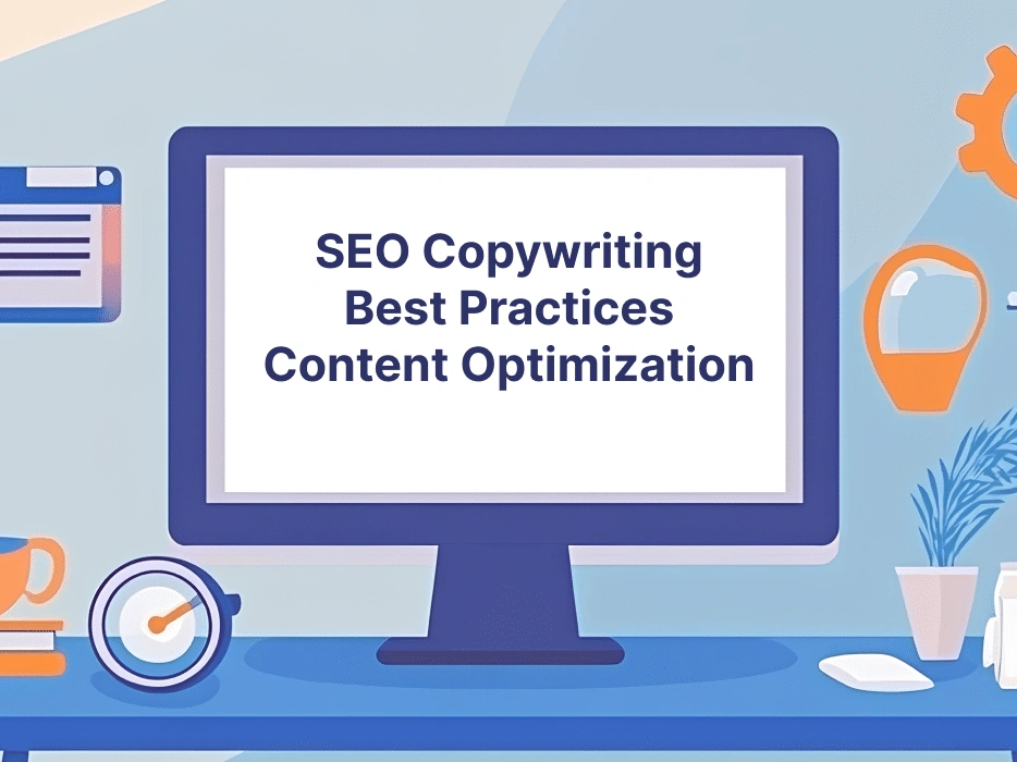 SEO copywriting: Expert tips and best practices for optimized content - a computer screen with a clock and a measuring device