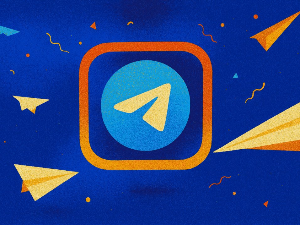 a paper planes flying around a blue square with a blue and orange logo - How to Promote Your Crypto Project on Telegram in 2025: Best Strategies