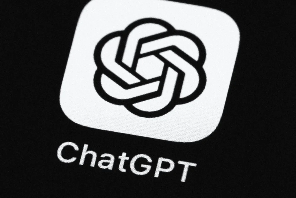 ChatGPT logo on black background